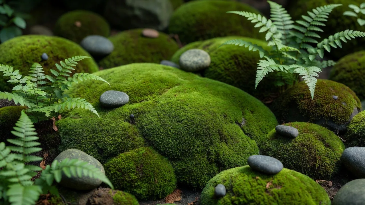 苔のある日本庭園
